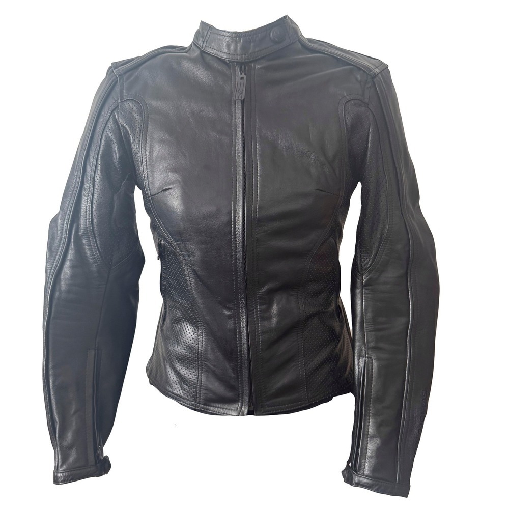 Black Leather Women’s Motorcycle Jacket - Classic Slim Fit